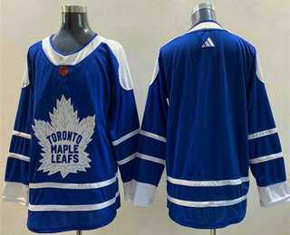 Mens Toronto Maple Leafs Blank Blue 2022 Reverse Retro Stitched Jersey->->